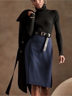 Banana Republic Navy Essential Pencil Skirt